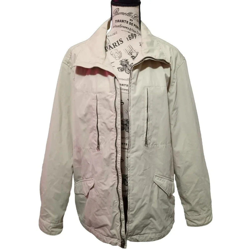 Banana Republic Cargo Safari Jacket Mens Large Utility Khaki‎ A39